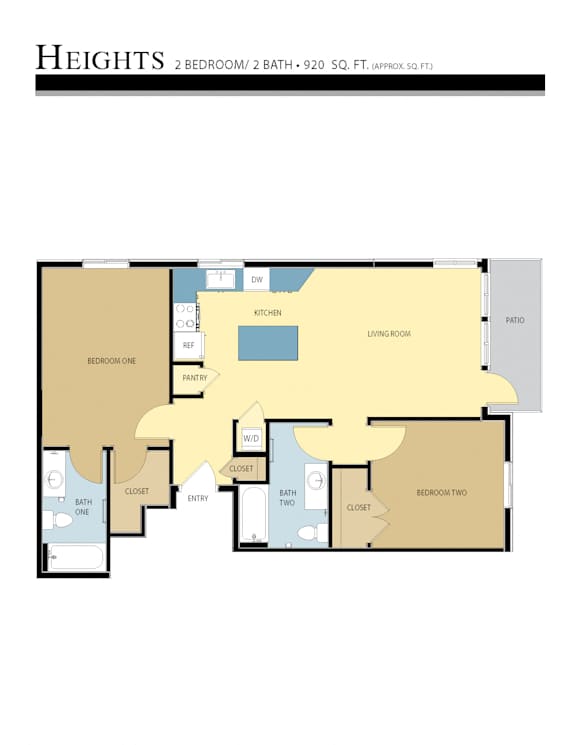 Heights Floor Plan at Liberty Crest Apartments, Utah