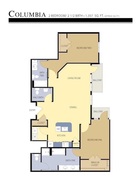 Columbia Floor Plan at Liberty Crest Apartments, Utah