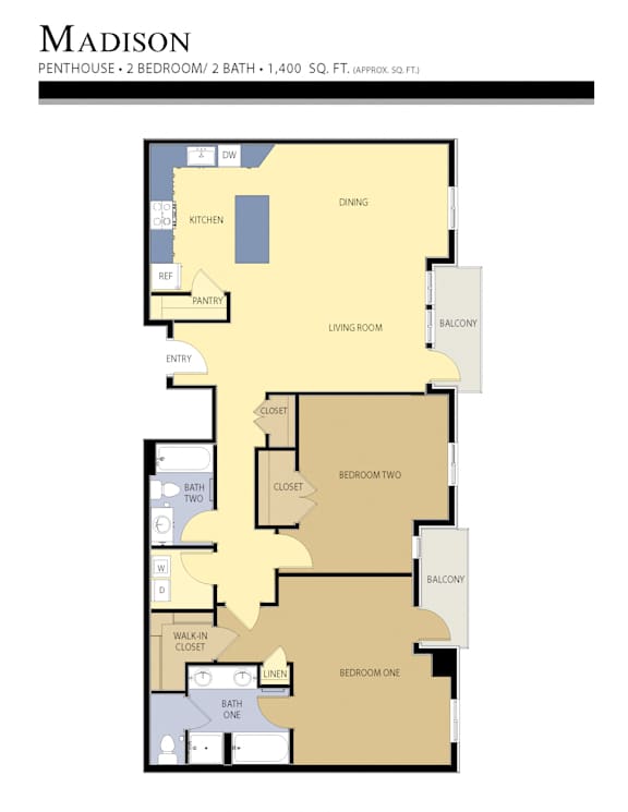Floor Plan  Madison Floor Plan at Liberty Crest Apartments, Salt Lake City, UT