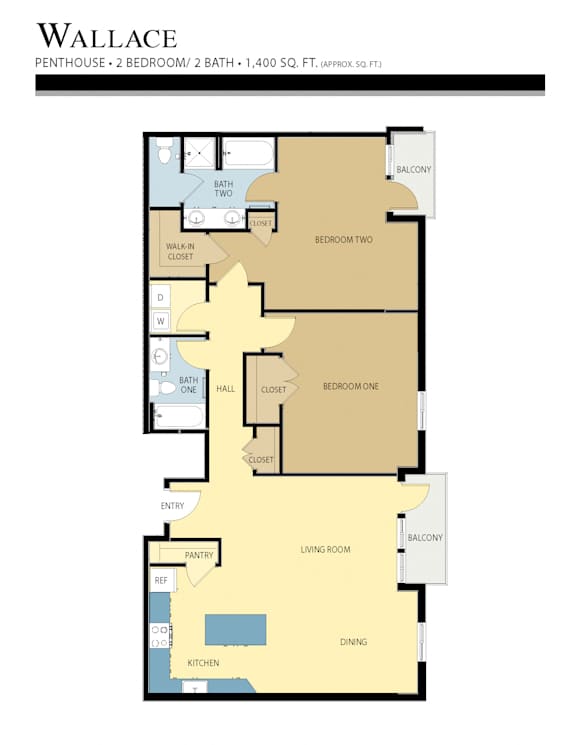 Wallace Floor Plan at Liberty Crest Apartments, Utah