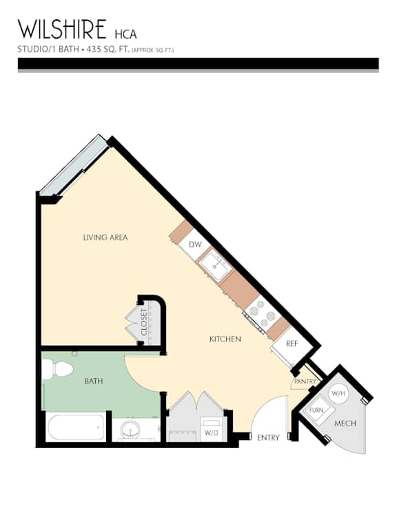 Studio 1 bath B at Liberty Blvd Apartments - Saltlake City, UT Apartments, Saltlake City