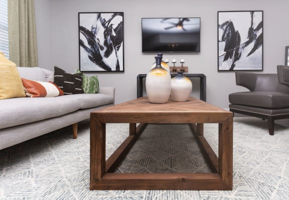 Living room at Emblem Alpharetta, Alpharetta, GA, 30009