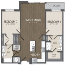C2 Floor Plan at The Metropolitan Downtown Columbia, Maryland, 21044