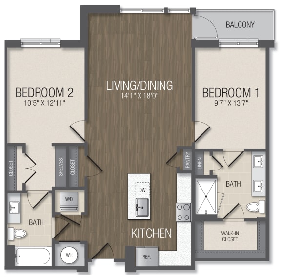 C2 Floor Plan at The Metropolitan Downtown Columbia, Maryland, 21044