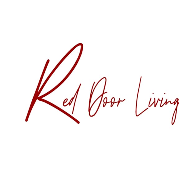 A red script logo that says Red Door Living.