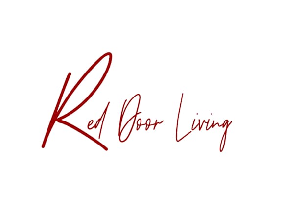 A red script logo that says Red Door Living.