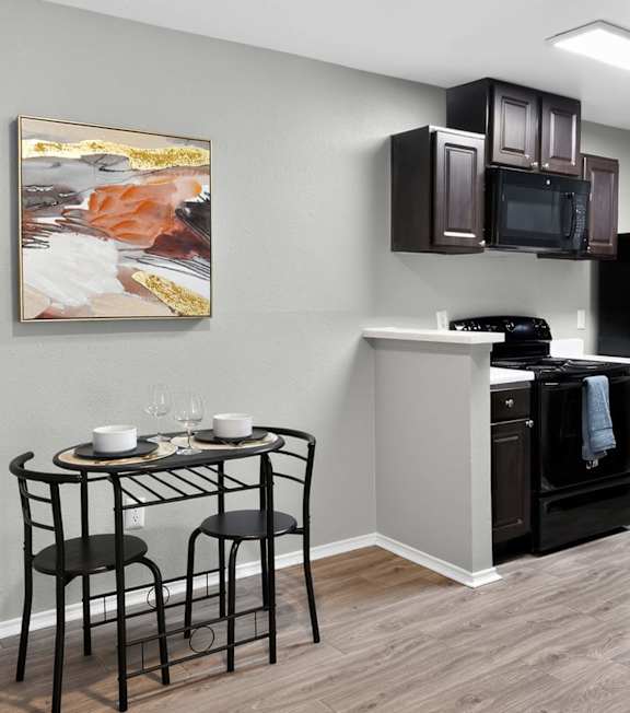 Dining area by kitchen at Landmark at Wynton Pointe Apartment Homes in Nashville TN