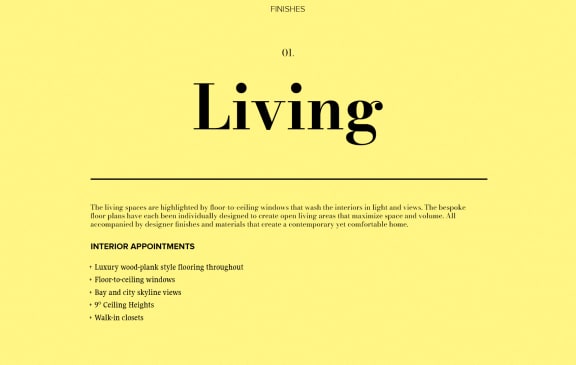 a screenshot of a landing page with the words living on it