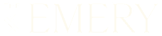 The image shows the text "THE EMERY" in large, bold letters with a decorative element to the left of "THE".