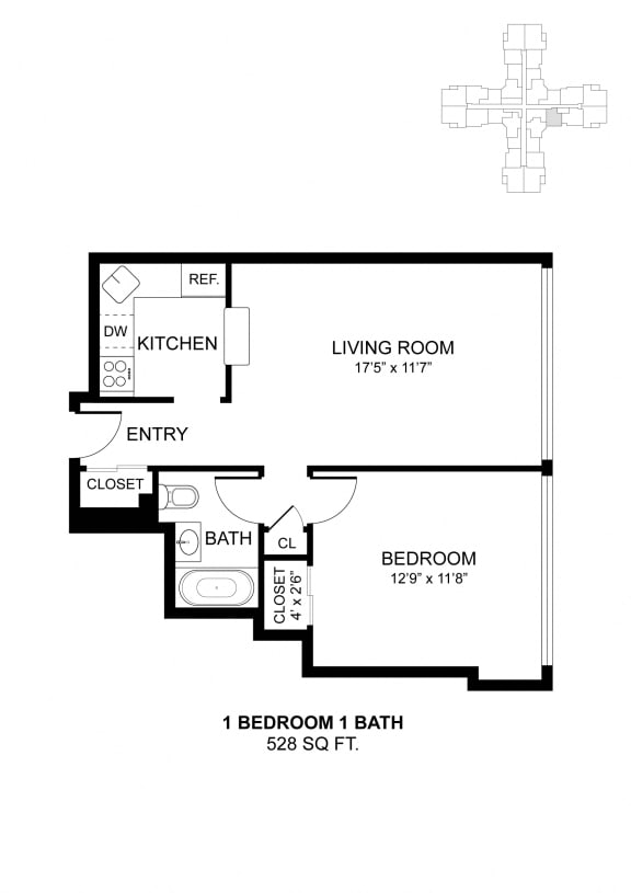 Apple Floorplan  at Parkview Towers, Collingswood, 08107
