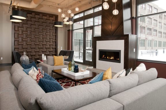 a rendering of the lobby at Buzza Lofts of Uptown, Minnesota, 55408