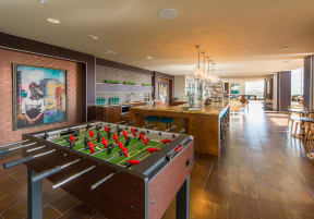 Foosball Table  at The Heights at Woodland Park Apartments, The Barvin Group, Houston, 77009