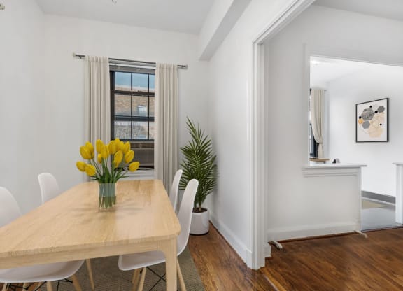 Dining and sunroom (virtually staged) at Chalfonte, Washington
