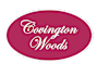 An oval shaped logo with the text Covington Woods.
