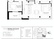 Thumbnail 5 of 26 - A black and white image of a floor plan for a property.