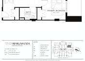 Thumbnail 11 of 26 - A black and white image of a floor plan for a one bedroom, one bathroom apartment.
