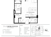 Thumbnail 15 of 26 - A black and white image of a floor plan for a The Abrahams urban living apartment.