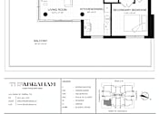 Thumbnail 17 of 26 - A black and white image of a floor plan for a layout labeled K.
