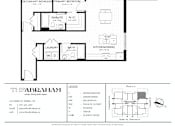 Thumbnail 22 of 26 - A black and white image of a floor plan for a two bedroom apartment.