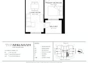 Thumbnail 24 of 26 - A black and white floor plan of a two-bedroom apartment.