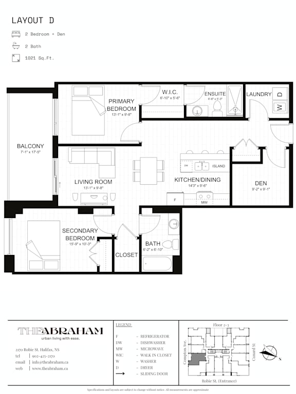 A black and white image of a floor plan for a property called The Apartment.
