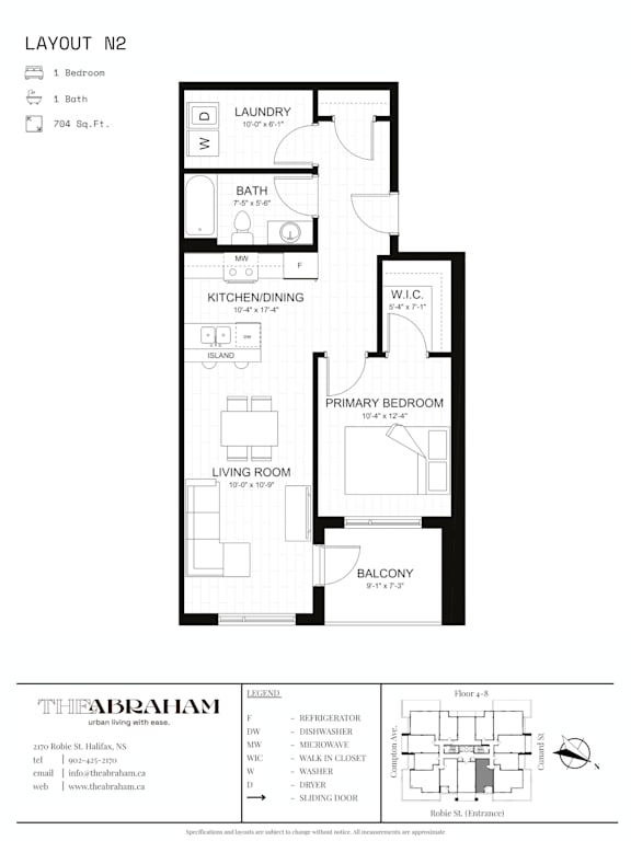 A black and white floor plan of a two-bedroom apartment.