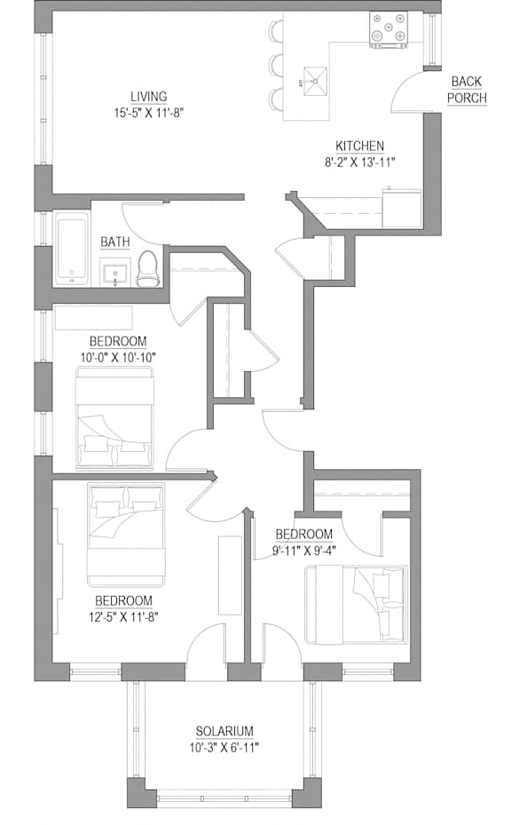 3 bed 2 bath units in hyde park