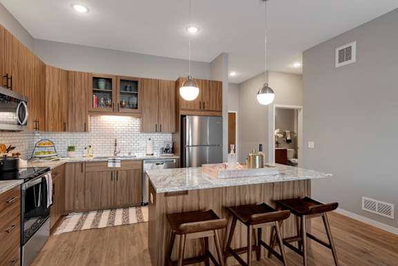 Modern Open Concept Kitchens at Nuvelo at Parkside, Apple Valley, MN, 55124