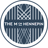 The M on Hennepin logo with a black background.