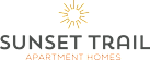 The image is a logo for Sunset Trail Apartment Homes.