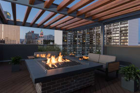 Luxury Apartments in Oakland CA-777 Broadway Rooftop Fire Pit