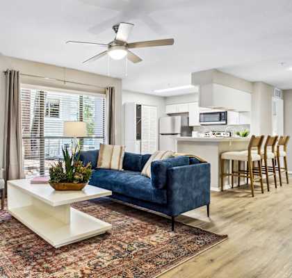 a living room with a couch and a coffee table at Reserve at Temple Terrace, Temple Terrace, FL 33637