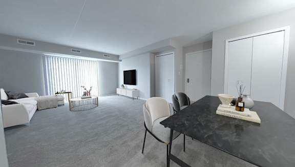 Large living and dining rooms