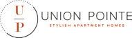 A logo for Union Pointe Stylish Apartment Homes.