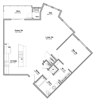 Unit B5-Bent Building-1 bedroom apartment with den at 360 at Jordan West best new apartments West Des Moines IA 50266