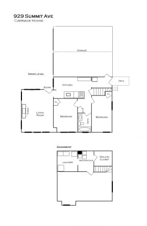 929 Summit - Carriage House and Basement - Floor Plan, St. Paul, Minnesota