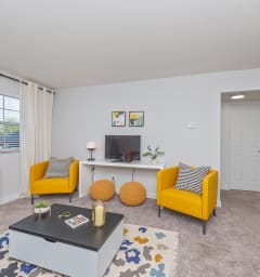 Modern Living Room at Tall Timber Apartments, Cincinnati, Ohio