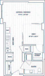  Floor Plan 1 Bedroom - 1 Bath | aj5