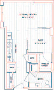 Floor Plan  1 Bedroom - 1 Bath | aj5