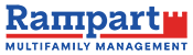 a logo with the word artful written in blue and pink on a green background