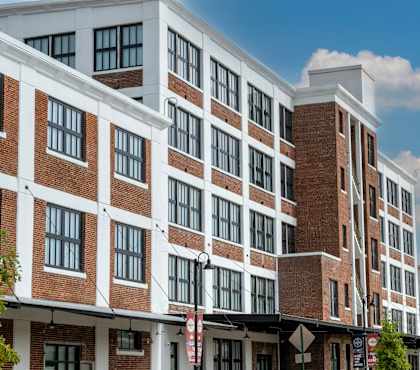 Modern Apartment Building Exterior at Conwood Flats Apartment Homes, Memphis, Tennessee