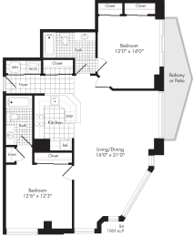 2 bedroom apartments in harbor east