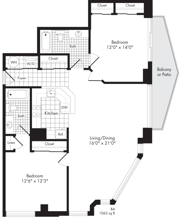 2 bedroom apartments in harbor east