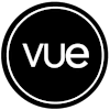A black circle with the word "vue" in white.