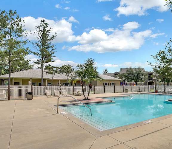 our apartments have a resort style pool with chairs