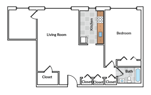  Floor Plan 1 Bedroom Den