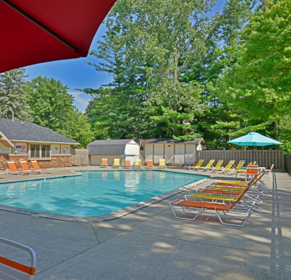 Swimming Pool at Woodland Place Apartments, Michigan