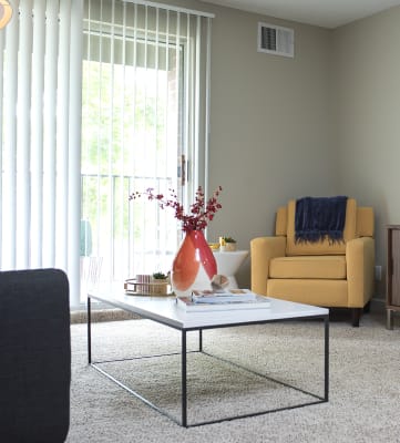 Living Room With Expansive Window at The Pointe at St. Joseph Apartments, Indiana, 46617