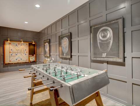 Clubhouse with a foosball table at The Cosmopolitan, Tulsa
