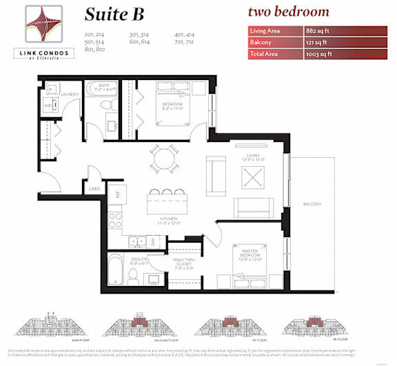 Link Apartment Suite B Two Bedroom Floor Plan